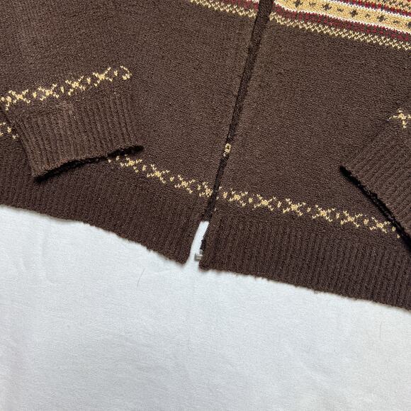 Vintage Y2K Studio Works Fair Isles Cardigan Sweater Open Front Indie Cabincore - Picture 7 of 8